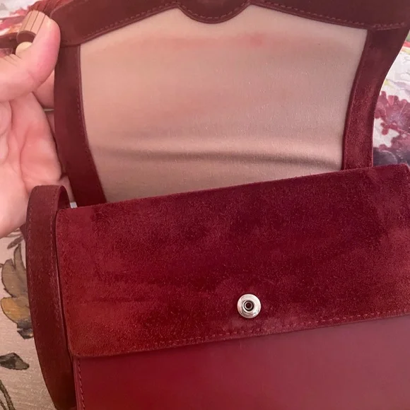 Elizabeth And James Eloise Field Bag Plum Tassle Leather Suede - Picture 5 of 16